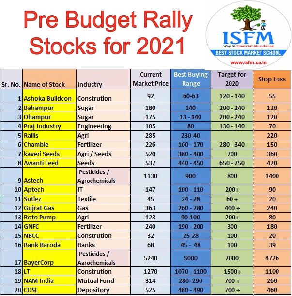 Pre Budget Rally Stocks